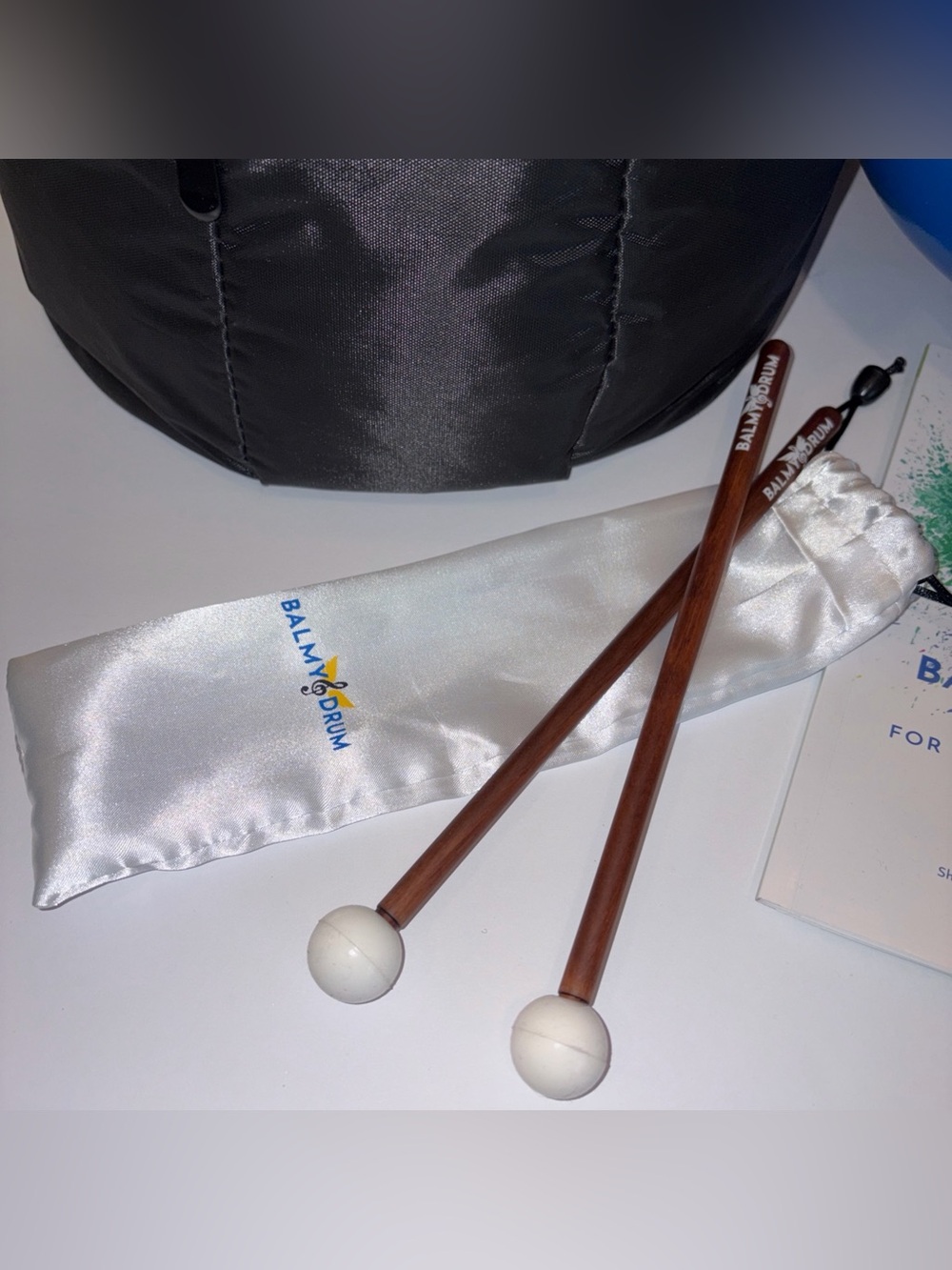Balmy Drum 8" Blue Steel Tongue Drum with Bag and Mallets - Picture 5 of 8